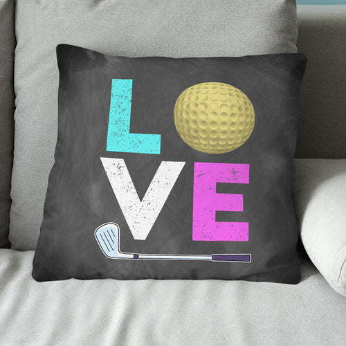 Colorful Golf Love Throw Pillow Cool Golf Gifts For Golf Lover LDT1221