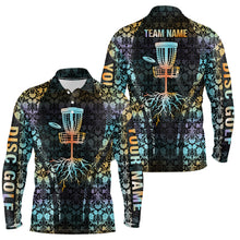 Load image into Gallery viewer, Personalized Floral Pattern Disc Golf Mens Polo Shirt Custom Disc Golf Shirts For Men Golf Gifts LDT0847