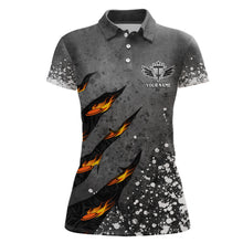 Load image into Gallery viewer, Paint Splash Womens Disc Golf Polo Shirt Personalized Fire Flame Disc Golf Shirts For Women LDT1051