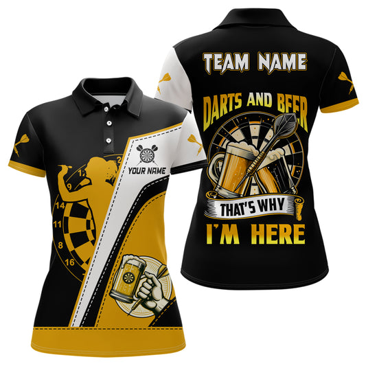 Darts And Beer That's Why Im Here Darts Polo Shirt Custom Beer Dart Jerseys For Women LDT1457