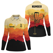 Load image into Gallery viewer, Sunset Pattern Womens Golf Polo Shirts, Custom Golf Shirt Disc Golf Shirts For Women, Golf Gifts LDT0054