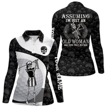 Load image into Gallery viewer, Assuming I&#39;m Just An Old Woman Skull Golf Polo Shirt Skeleton Funny Golf Shirts For Women LDT0557
