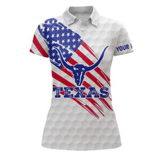 Load image into Gallery viewer, Texas Flag Longhorn Womens Golf Polo Shirts Custom Patriotic Golf Shirts For Women Golf Gifts LDT0258