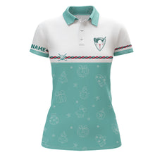 Load image into Gallery viewer, Turquoise Christmas Golf Polo Shirts Custom Winter Golf Shirts For Women Xmas Golf gifts LDT0869