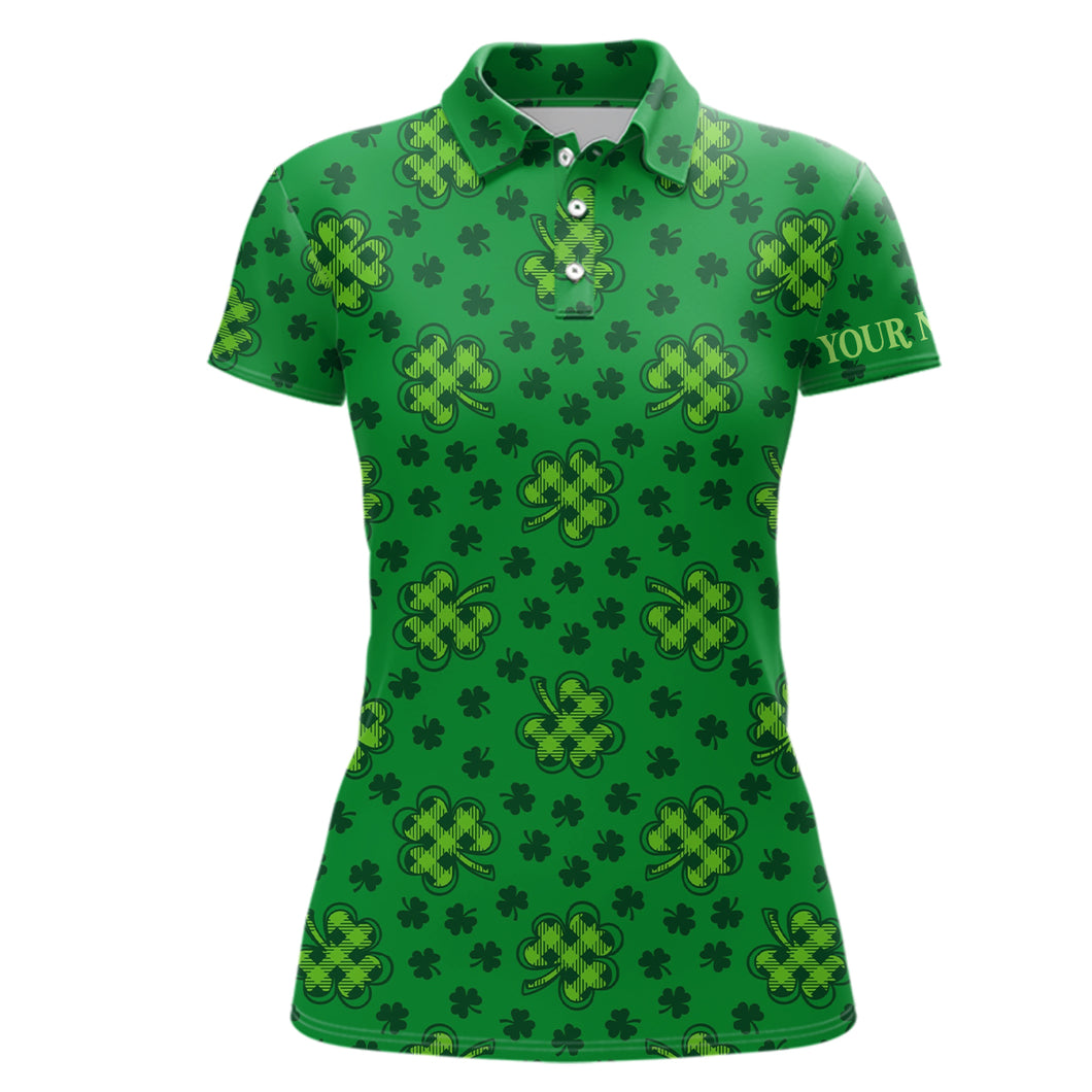 Clover St Patrick Golf Polo Shirts Shamrock Leaves Custom Golf Shirts For Women Golfing Gifts LDT1261