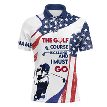 Load image into Gallery viewer, Retro American Flag Mens Golf Polo Shirt Custom Patriotic Golf Shirts For Men Best Golf Gifts LDT0883