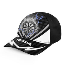 Load image into Gallery viewer, Black White Thunder Lightning Baseball Darts Hat Fire Flame Custom Name Darts Cap Darts Gifts LDT1292