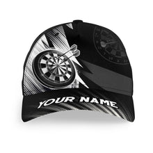 Load image into Gallery viewer, Personalized Black White Baseball Darts Hat Custom Cool Darts Cap For Dart Team Darts Gifts LDT1280
