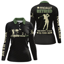 Load image into Gallery viewer, You Know Where To Find Me Black Green Retirement Golf Polo Shirt Golf Shirts For Women LDT0587