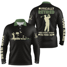 Load image into Gallery viewer, You Know Where To Find Me Black Green Retirement Mens Golf Polo Shirt Golf Shirts For Men LDT0587