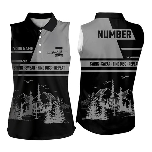 Disc Golf Sleeveless Swing Swear Find Disc Repeat Custom Name And Number Disc Golf Shirts For Women LDT0288