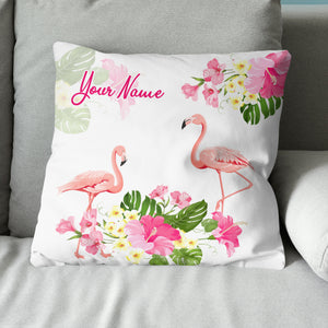 Tropical Flower Pink Flamingo Custom Golf Pillow Personalized Golf Gifts LDT1105