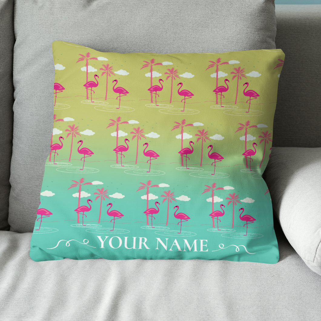 Gradient Tropical Flamingo Custom Golf Pillow Personalized Golfing Gifts LDT1106