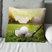 Load image into Gallery viewer, Golf Club And Ball In Grass Custom Throw Pillow Personalized Golf Gifts LDT1108