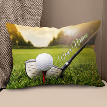 Load image into Gallery viewer, Golf Club And Ball In Grass Custom Throw Pillow Personalized Golf Gifts LDT1108