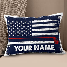 Load image into Gallery viewer, Heartbeat Retro American Flag Golf Pillow Customized Patriotic Golf Gift LDT1112