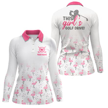 Load image into Gallery viewer, Pink Flamingo Tropical Womens Golf Polo Shirt Custom Cute Golf Shirts For Women Golf Gifts LDT0331