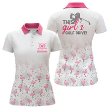 Load image into Gallery viewer, Pink Flamingo Tropical Womens Golf Polo Shirt Custom Cute Golf Shirts For Women Golf Gifts LDT0331