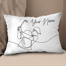 Load image into Gallery viewer, Line Draw Golfer Custom Pillow Personalized Basic Golf Gifts For Golfer LDT1123