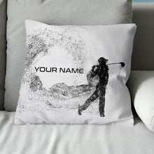 Load image into Gallery viewer, Silhouette Golf Player Custom Throw Pillow Personalized Golfing Gifts LDT1125