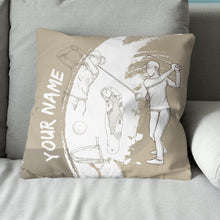 Load image into Gallery viewer, Retro Hand Drawn Golfer Custom Pillow Personalized Golf Gifts For Golfer LDT1145