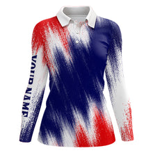 Load image into Gallery viewer, American Flag Womens Golf Polo Shirts Custom Patriotic Golf Shirts For Women Golfing Gifts LDT1344
