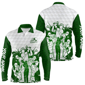 King Of The Green Mens Golf Polo Shirt, White And Green Golf Shirts For Men, Cool Gifts For Golfers LDT0118