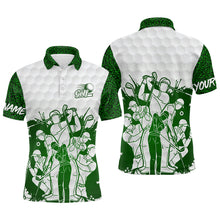 Load image into Gallery viewer, King Of The Green Mens Golf Polo Shirt, White And Green Golf Shirts For Men, Cool Gifts For Golfers LDT0118