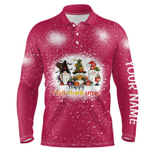 Load image into Gallery viewer, Happy Hallothanksmas Christmas Santa Mens Golf Polo Shirt Custom Funny Golf Tops For Men LDT0674