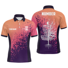 Load image into Gallery viewer, Personalized Disc Golf Gradient Sunset Paint Men Polo Shirt Custom Disc Golf Shirts For Men LDT0702