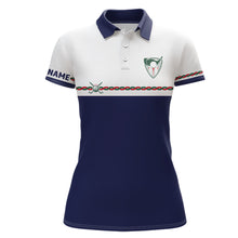 Load image into Gallery viewer, Personalized Womens Golf Polo Shirts Custom Name Navy Golf Shirts For Women Cool Golf Gifts LDT0383