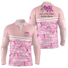 Load image into Gallery viewer, Breast Cancer Awareness Pink Mens Golf Polo Shirt Custom Golf Shirts For Men Best Golf Gifts LDT0389