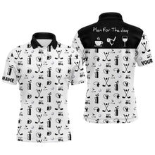 Load image into Gallery viewer, Black White Plan For The Day Golf Icons Polo Shirt Custom Golf Shirts For Men Golf Gifts LDT0392
