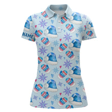 Load image into Gallery viewer, Watercolor Blue Christmas Golf Polo Shirt Personalized Funny Golf Shirts For Women Golf Gifts LDT0925