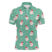 Load image into Gallery viewer, Mens Golf Polo Shirt Cute Santa Mint Christmas Custom Name Funny Golf Shirts For Men Golfing Gifts LDT0928