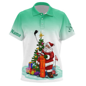 Personalized Kids Polo Shirt Mint Christmas Santa Golf Custom Funny Golf Shirts For Kid Golf Gifts LDT0930