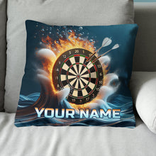 Load image into Gallery viewer, Fire And Water Dartboard Custom Throw Pillow Personalized Darts Gifts LDT1152