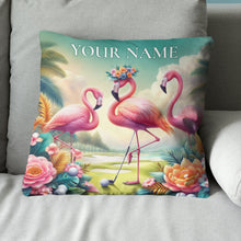 Load image into Gallery viewer, Golf Flamingo Tropical Custom Pillow Personalized Golf Gifts For Golfer LDT1171