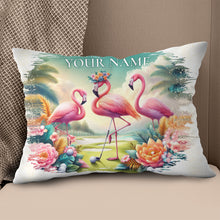 Load image into Gallery viewer, Golf Flamingo Tropical Custom Pillow Personalized Golf Gifts For Golfer LDT1171