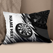 Load image into Gallery viewer, Black White Dartboard Custom Darts Throw Pillow Personalized Darts Gifts LDT1185