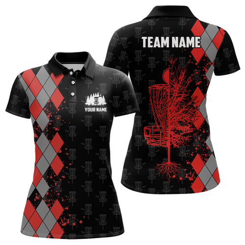 Personalized Argyle Pattern Disc Golf Polo Shirt Custom Disc Golf Shirts For Women Golf Gifts LDT0748