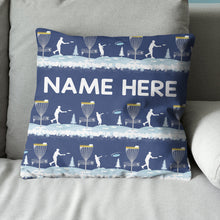 Load image into Gallery viewer, Disc Golf Winter Blue Custom Throw Pillow Personalized Disc Golf Gifts LDT1196