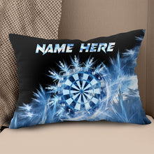 Load image into Gallery viewer, Icy Blue Light Dartboard Custom Pillow Winter Personalized Darts Gifts LDT1197
