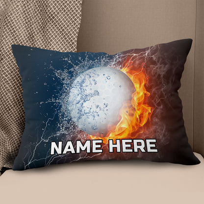 Fire And Water Golf Ball Custom Pillow Personalized Cool Golf Gifts LDT1202