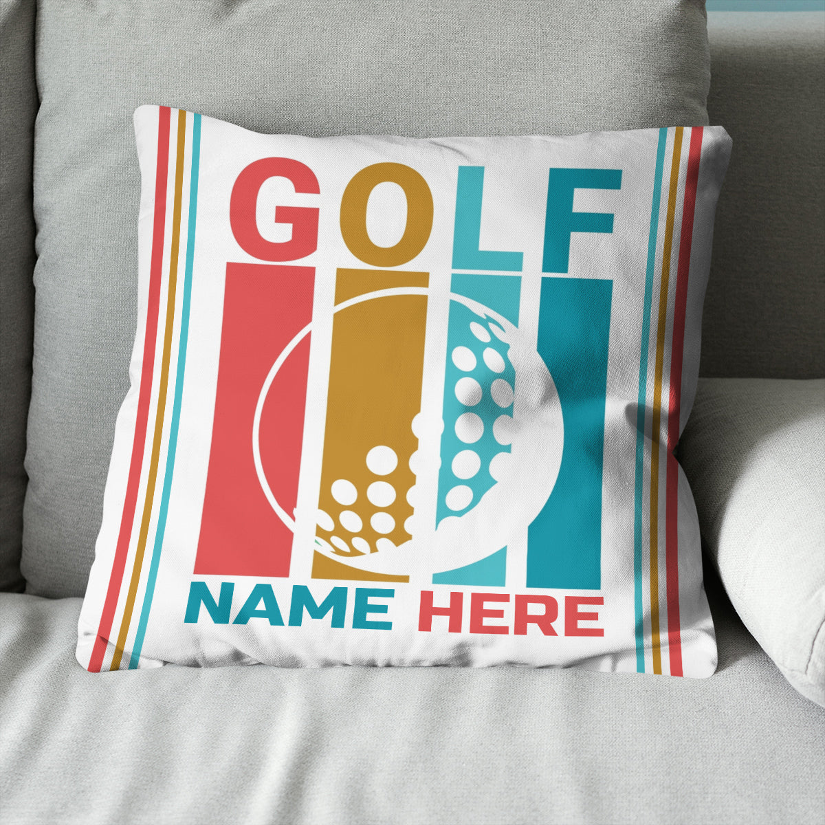 Multicolor Golf Ball Custom Pillow Personalized Golf Gifts For Golfer LDT1209