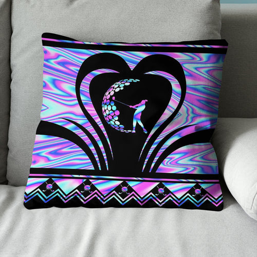 Golf Heart Rainbow Throw Pillow Best Golf Gifts For Golfer LDT1214