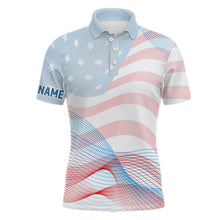 Load image into Gallery viewer, Transparent American Flag Mens Golf Polo Shirts Custom Patriotic Golf Shirts For Men Golf Gifts LDT1419