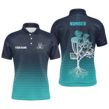 Load image into Gallery viewer, Personalized Mens Disc Golf Polo Shirt Hive Custom Number Disc Golf Tops For Men Disc Golf Basket LDT1009