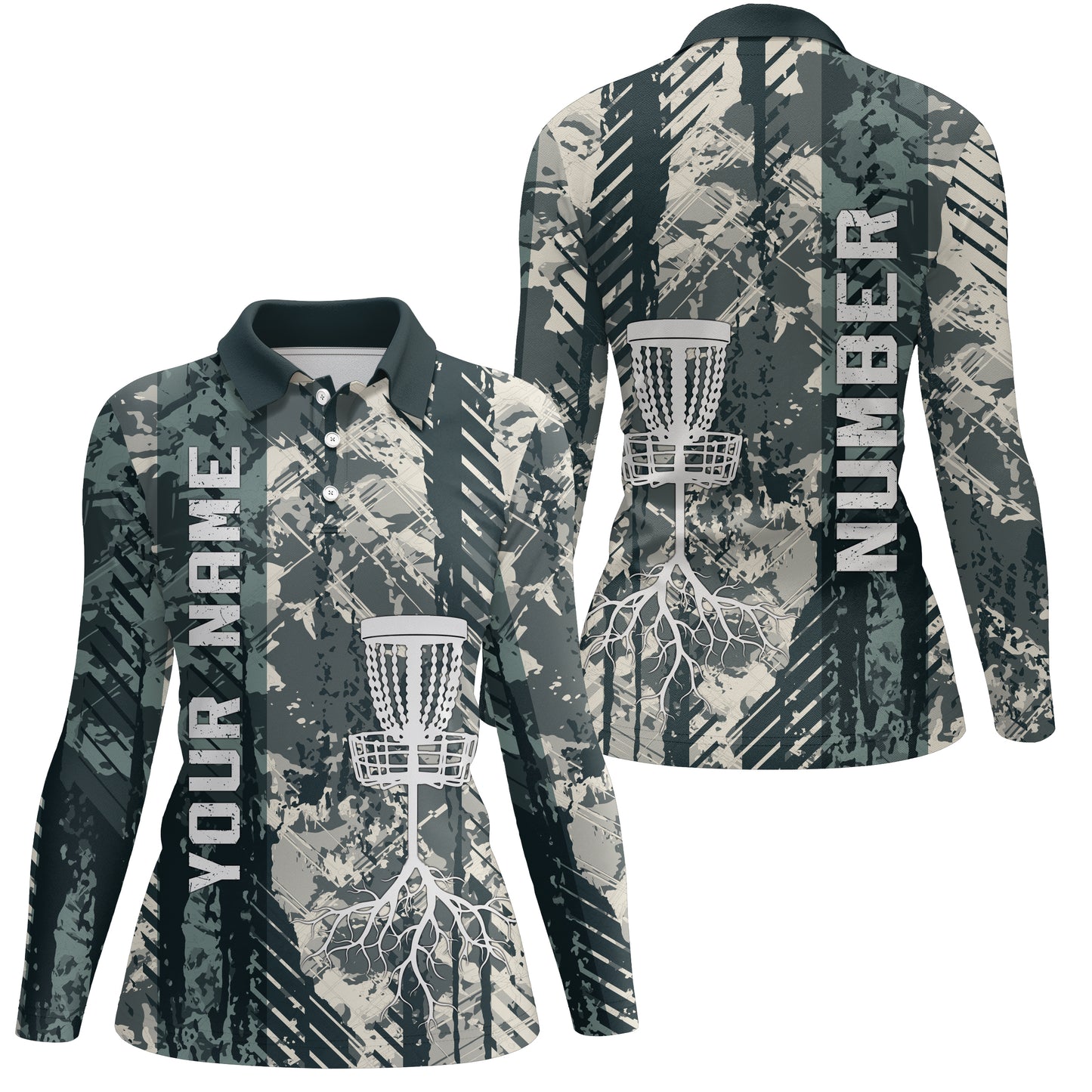 Personalized Wild Grunge Disc Golf Polo Shirt Custom Disc Golf Shirts For Women Golf Gifts LDT0515