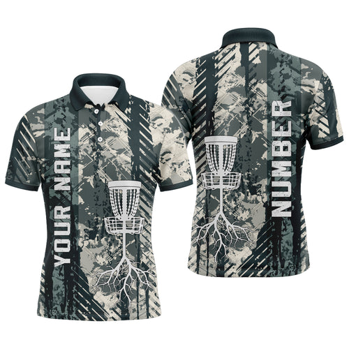 Personalized Wild Grunge Mens Disc Golf Polo Shirt Custom Disc Golf Shirts For Men Golf Gifts LDT0515